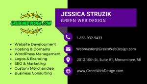 green web design business cards lightning logo two tone 2 300x171