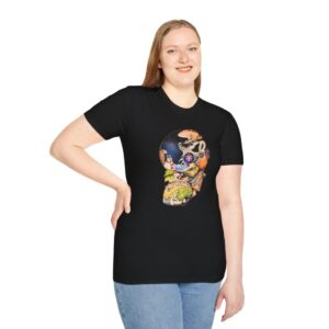 psychedelic road trip tee, the stoner's travel guide graphic t shirt artwork by travis messa