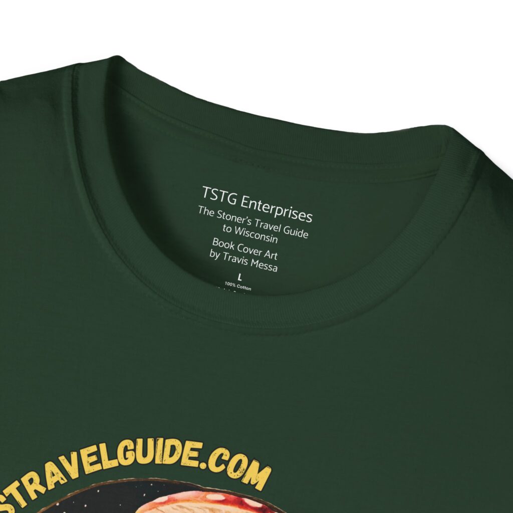 tstg enterprises presents: the stoner's travel guide to wisconsin road trip t shirt book cover artwork by travis messa