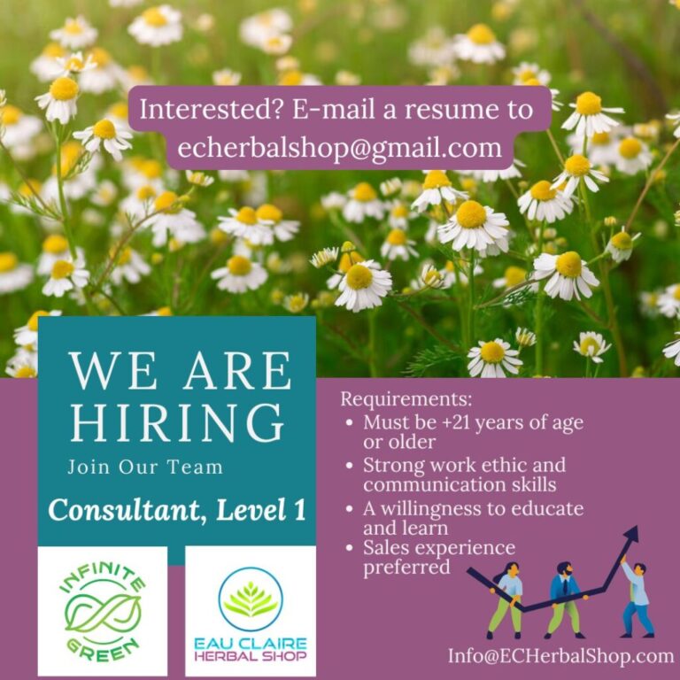 eau clare herbal shop job posting 1 768x768