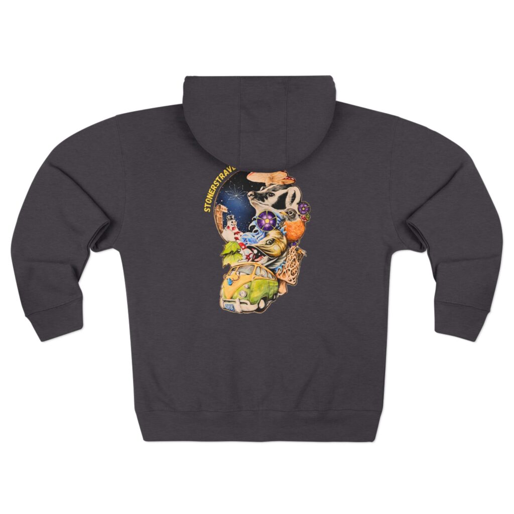 the stoner's travel guide to wisconsin unisex zip hoodie