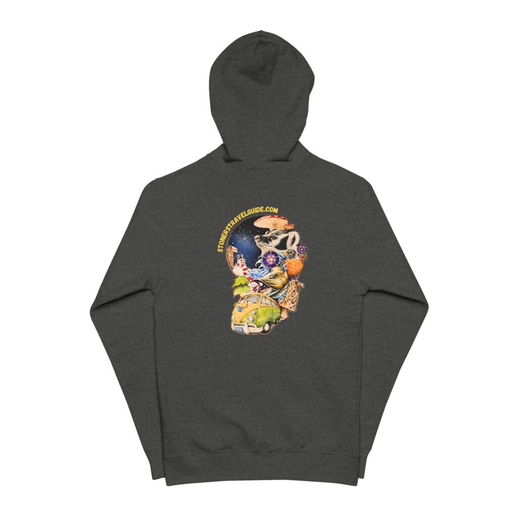 the stoner's travel guide to wisconsin unisex fleece zip up hoodie