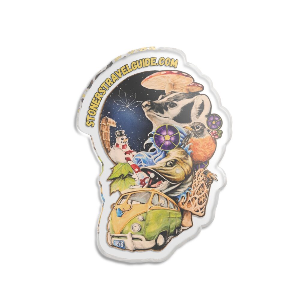 custom cut statue — whimsical nature collage art piece