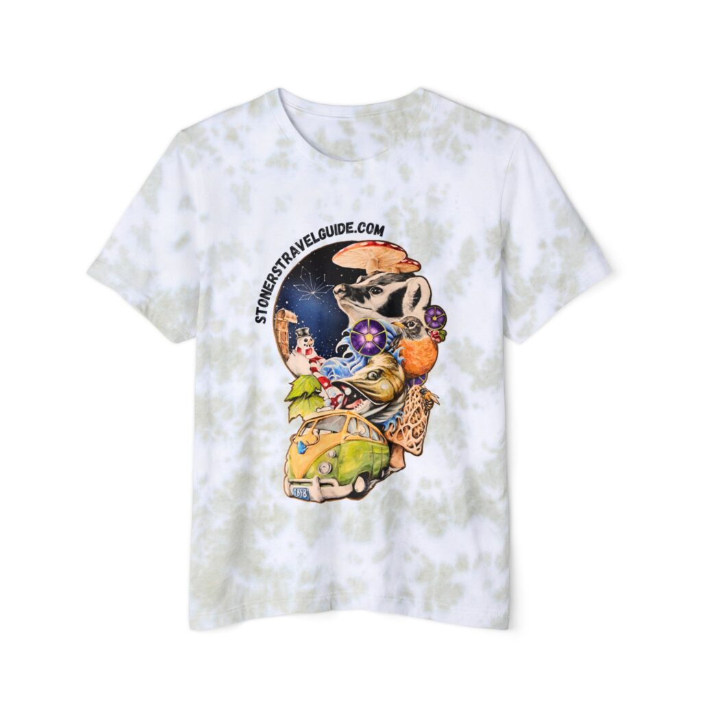the stoner's travel guide to wisconsin unisex fwd fashion tie dyed t shirt