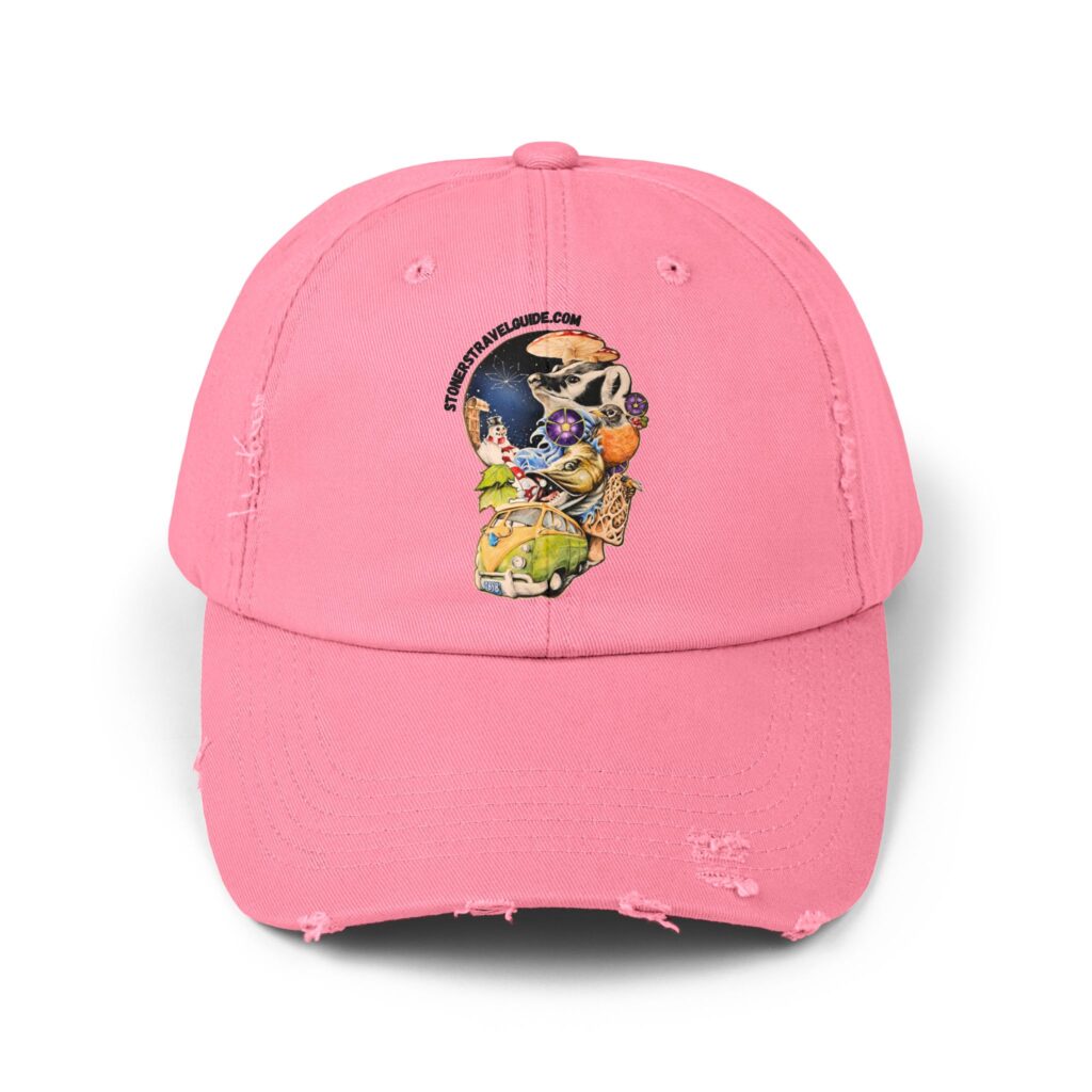the stoner's travel guide to wisconsin unisex distressed cap
