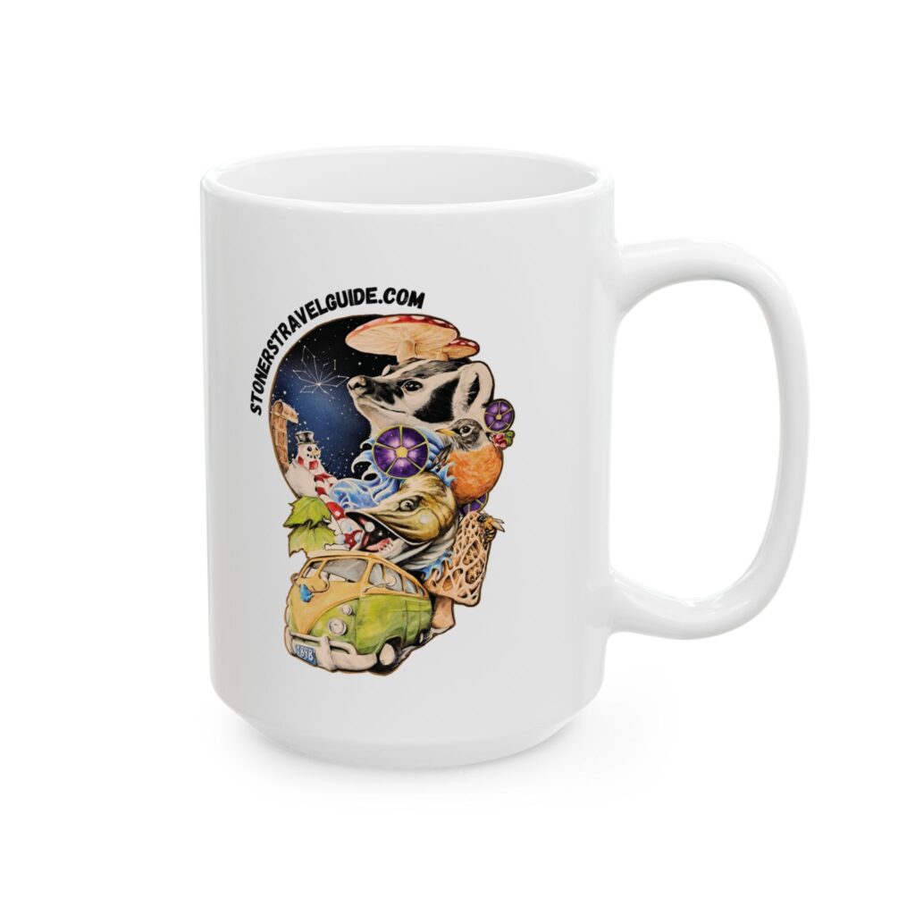 the stoner's travel guide to wisconsin ceramic mug, (11oz, 15oz)