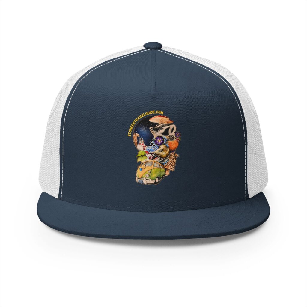 the stoner's travel guide to wisconsin 5 panel trucker cap
