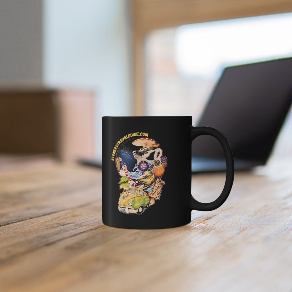 the stoner's travel guide to wisconsin black mug (11oz, 15oz)