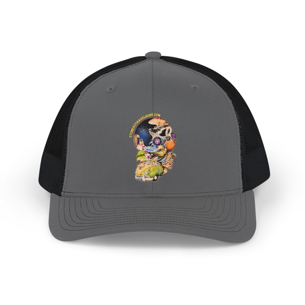 the stoner's travel guide to wisconsin snapback trucker cap