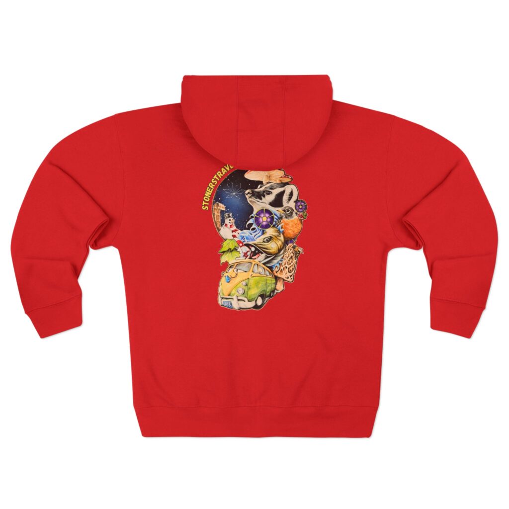 the stoner's travel guide to wisconsin unisex zip hoodie