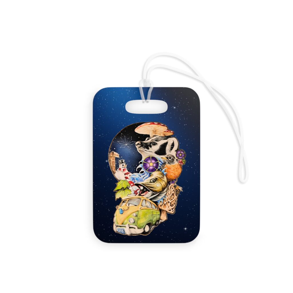 the stoner's travel guide to wisconsin psychedelic road trip luggage tag