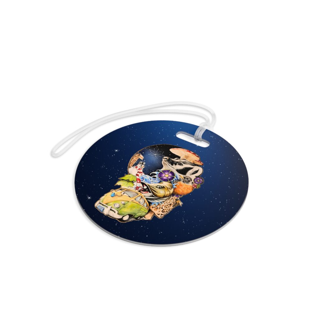 the stoner's travel guide to wisconsin psychedelic road trip luggage tag