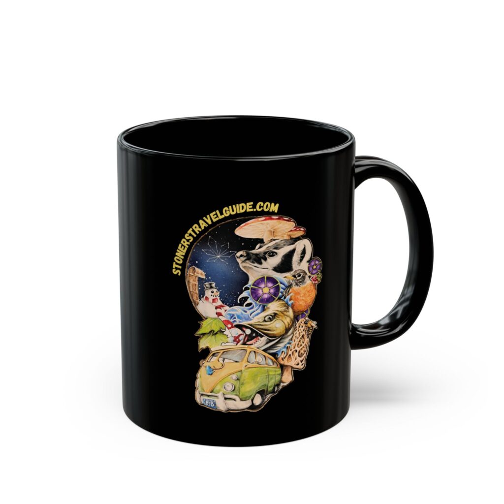 the stoner's travel guide to wisconsin black mug (11oz, 15oz)