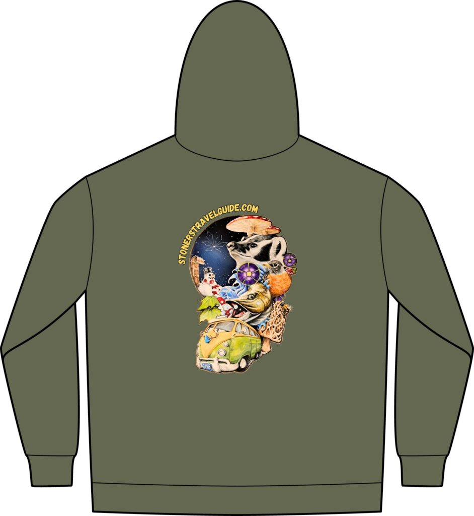 the stoner's travel guide to wisconsin unisex reflex fleece full zip hoodie sweatshirt
