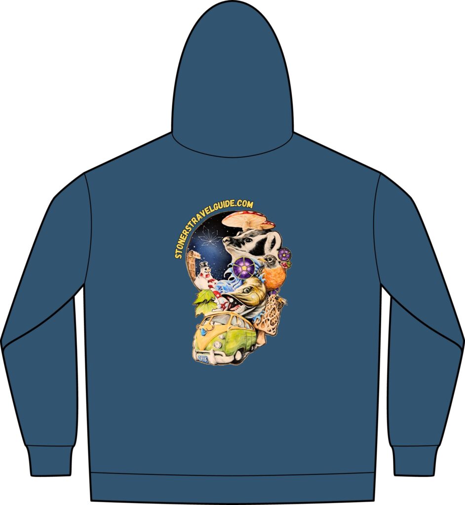 the stoner's travel guide to wisconsin unisex reflex fleece full zip hoodie sweatshirt