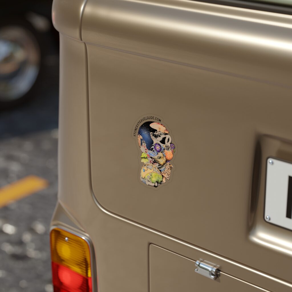 the stoner's travel guide to wisconsin die cut outdoor sticker — waterproof transparent vinyl