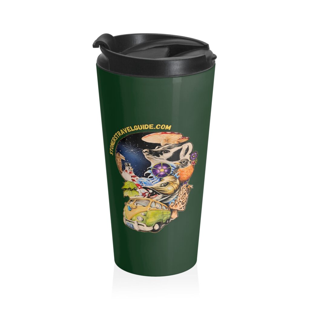 the stoner's travel guide to wisconsin stainless steel travel mug