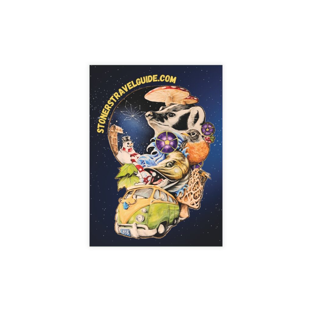 the stoner's travel guide to wisconsin cover artwork postcard bundles (envelopes included)