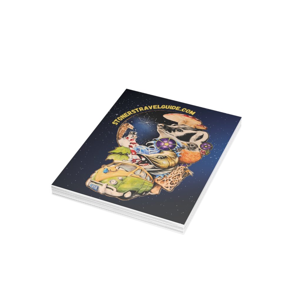 the stoner's travel guide to wisconsin cover artwork postcard bundles (envelopes included)