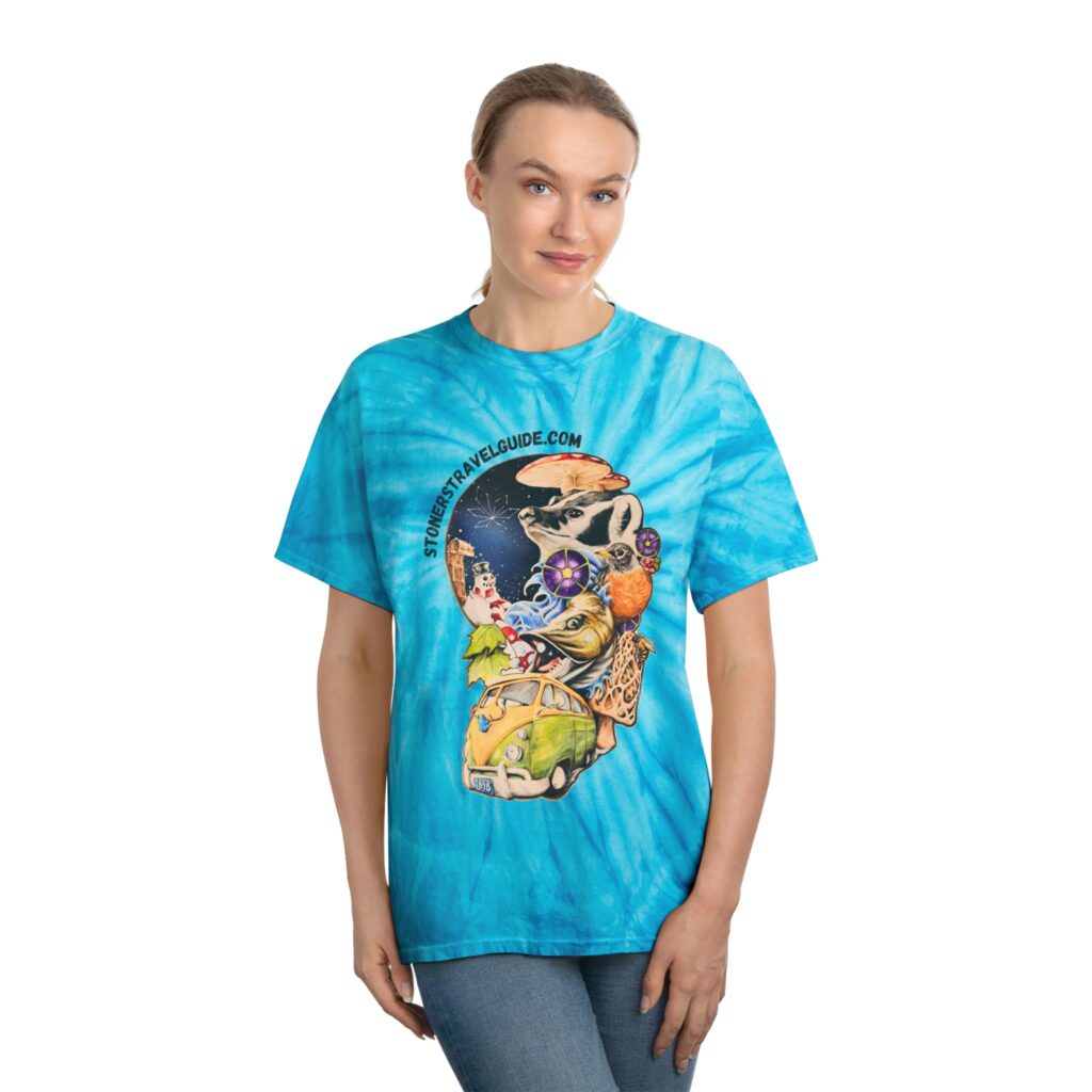 the stoner's travel guide to wisconsin tie dye tee, cyclone