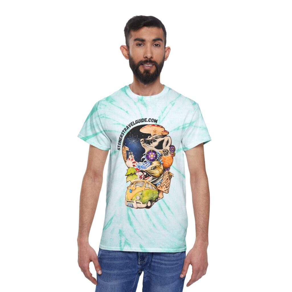 the stoner's travel guide to wisconsin tie dye tee, cyclone