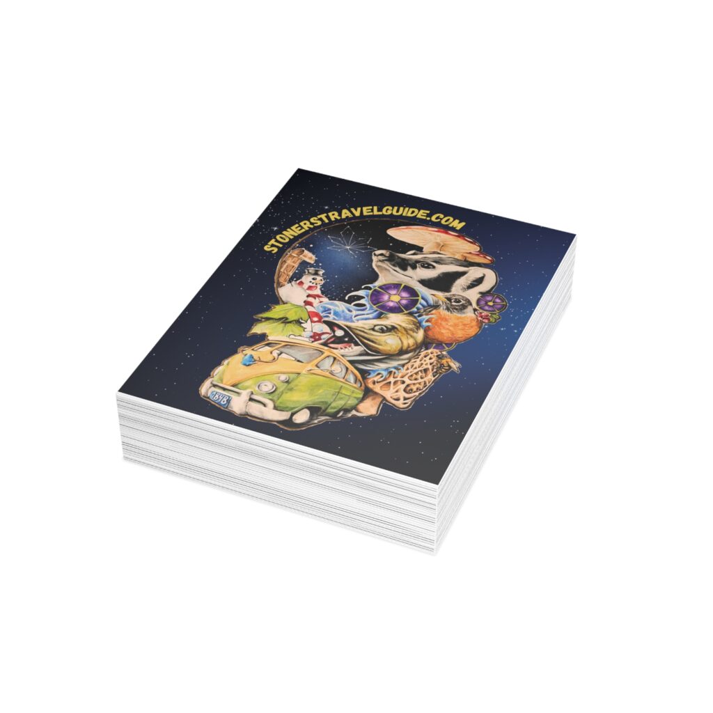 the stoner's travel guide to wisconsin cover artwork postcard bundles (envelopes included)