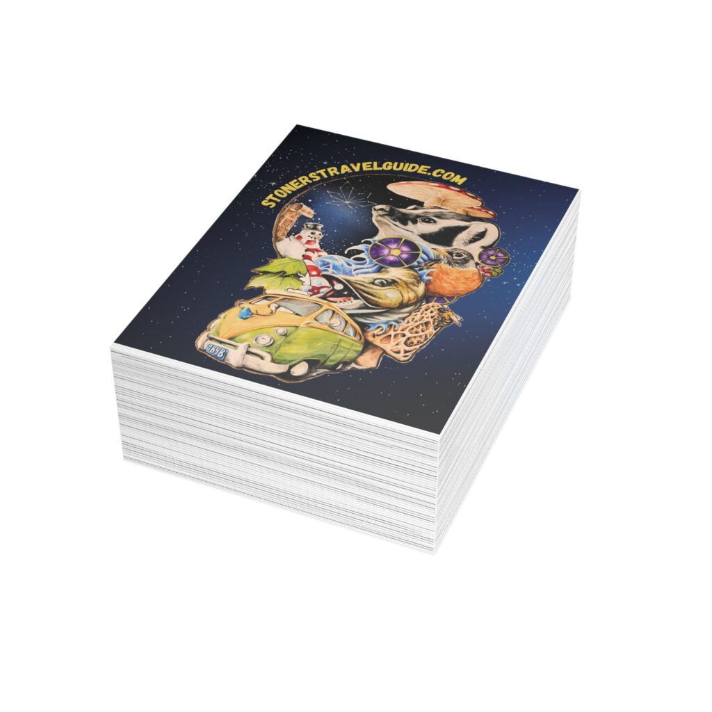 the stoner's travel guide to wisconsin cover artwork postcard bundles (envelopes included)