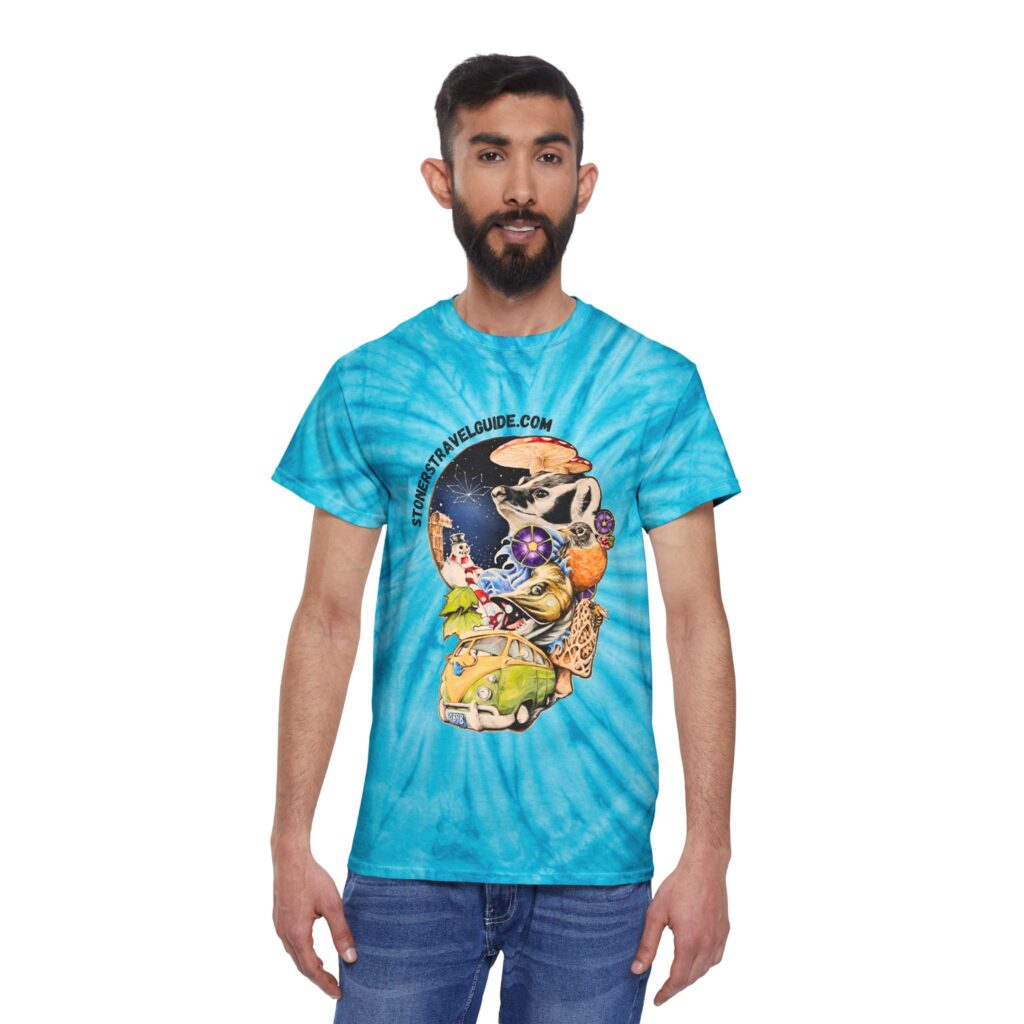 the stoner's travel guide to wisconsin tie dye tee, cyclone