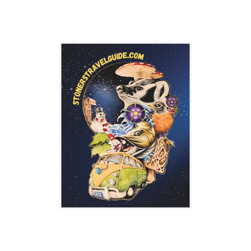 the stoner's travel guide to wisconsin cover artwork postcard bundles (envelopes included)