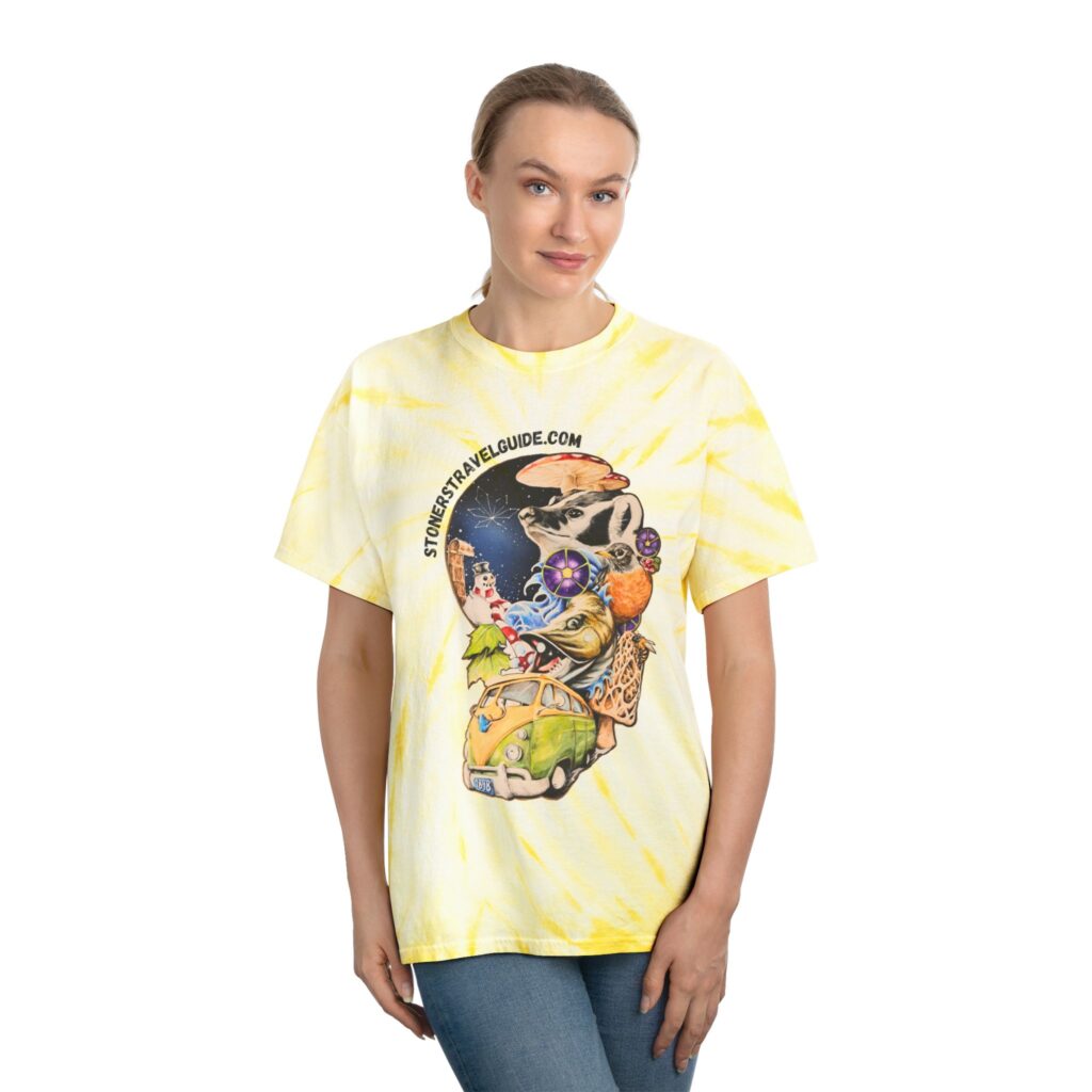 the stoner's travel guide to wisconsin tie dye tee, cyclone