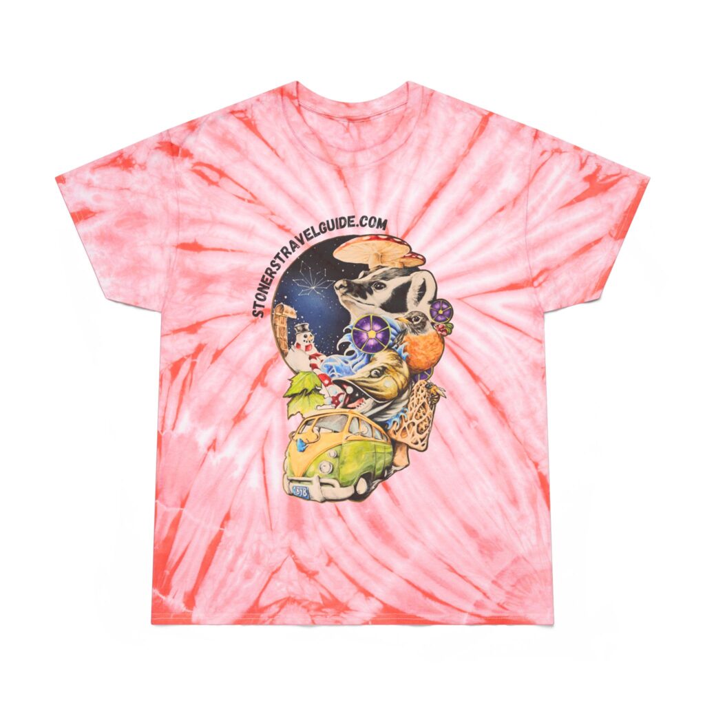 the stoner's travel guide to wisconsin tie dye tee, cyclone
