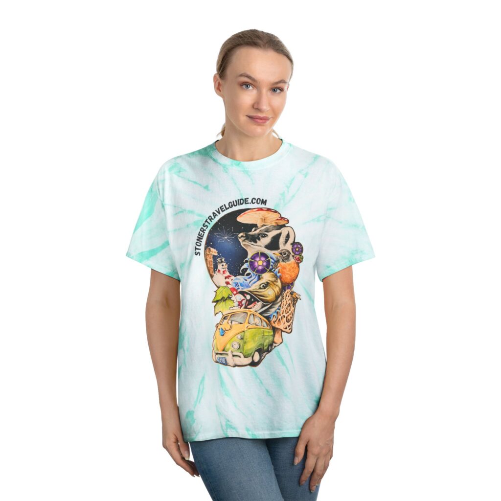 the stoner's travel guide to wisconsin tie dye tee, cyclone