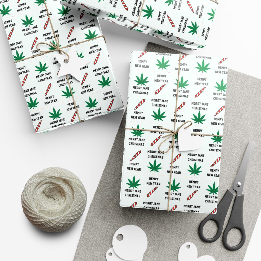 mary jane christmas / hempy new year gift wrap papers