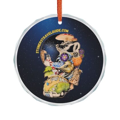wisconsin road trip collage glass ornament — the stoner's travel guide to wisconsin artwork