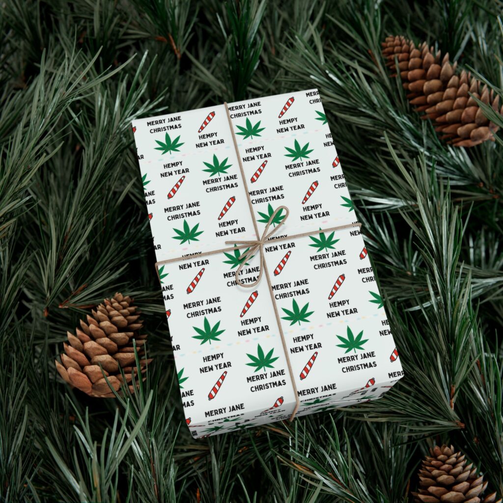 mary jane christmas / hempy new year gift wrap papers