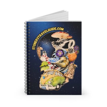 the stoner's travel guide to wisconsin blank spiral notebook — retro art, travel journal