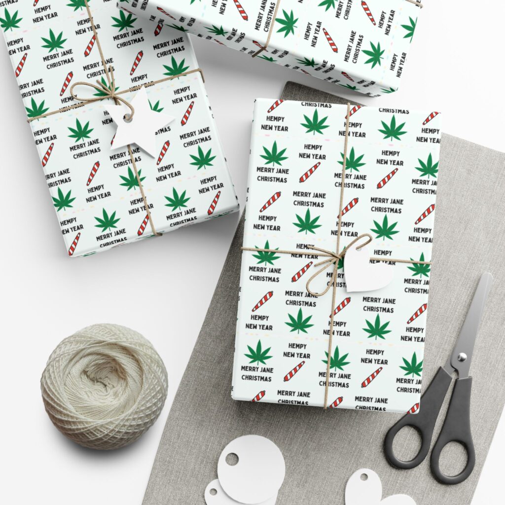 mary jane christmas / hempy new year gift wrap papers
