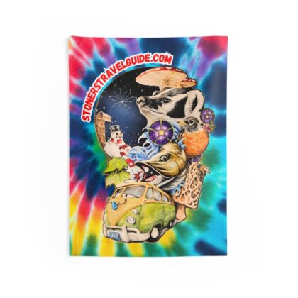 the stoner's travel guide to wisconsin tie dye wall tapestry
