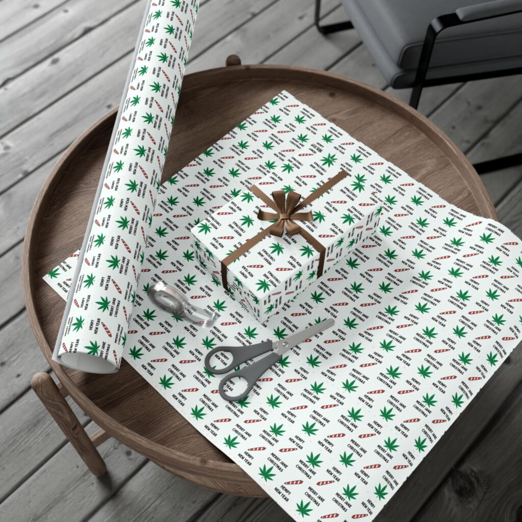 mary jane christmas / hempy new year gift wrap papers