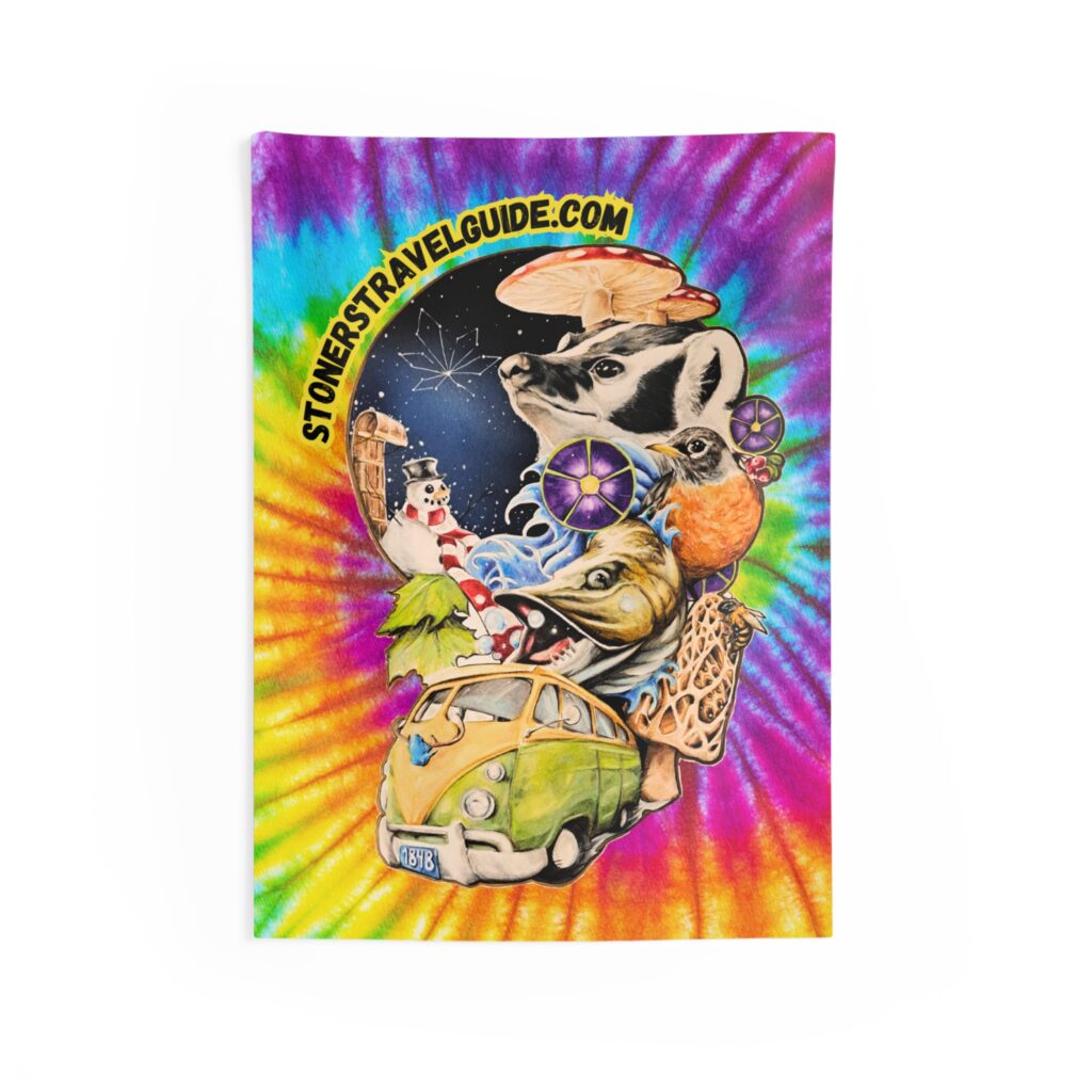 the stoner's travel guide to wisconsin tie dye wall tapestry design 3