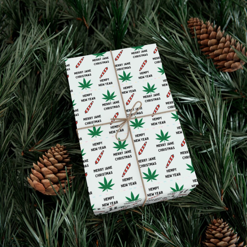 mary jane christmas / hempy new year gift wrap papers