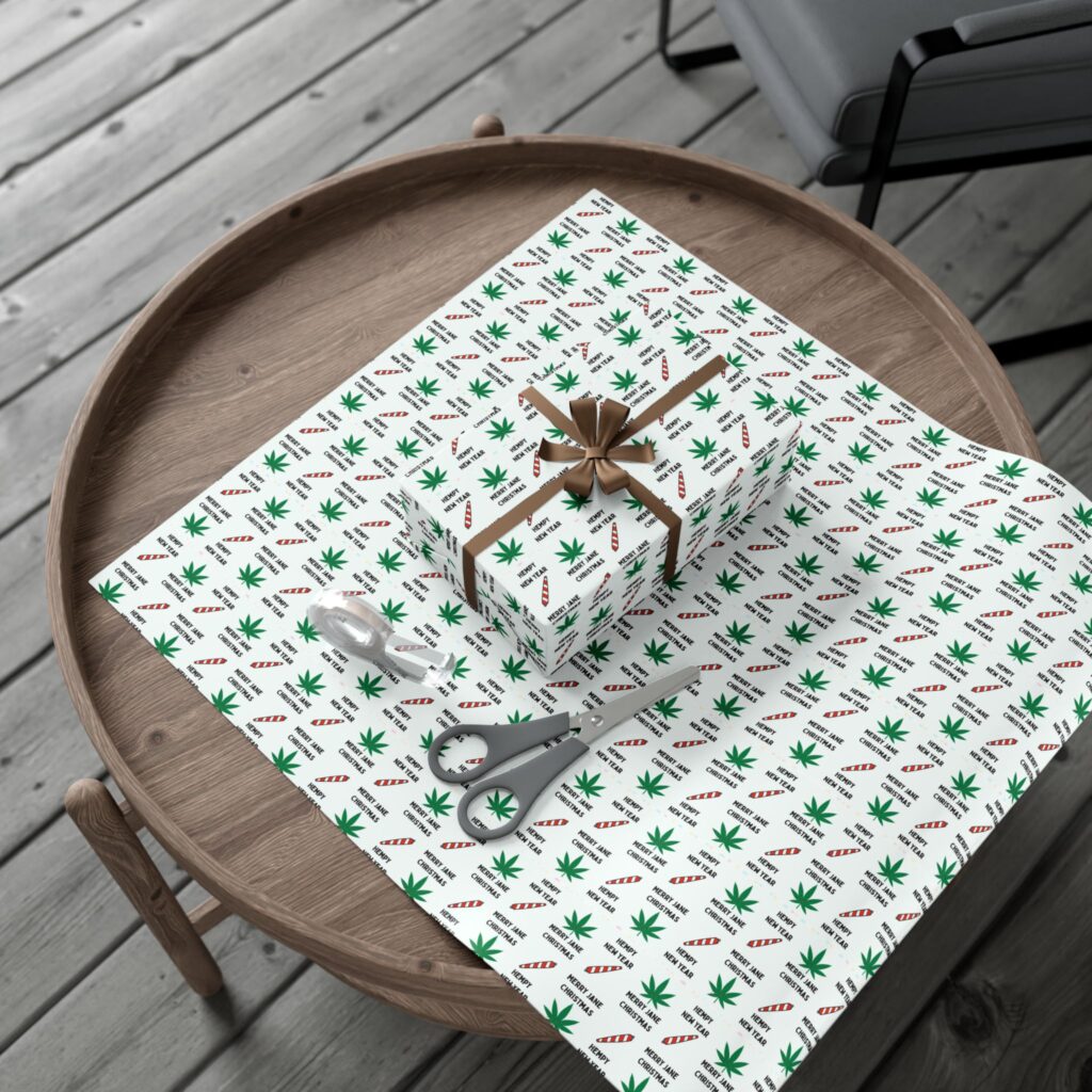mary jane christmas / hempy new year gift wrap papers