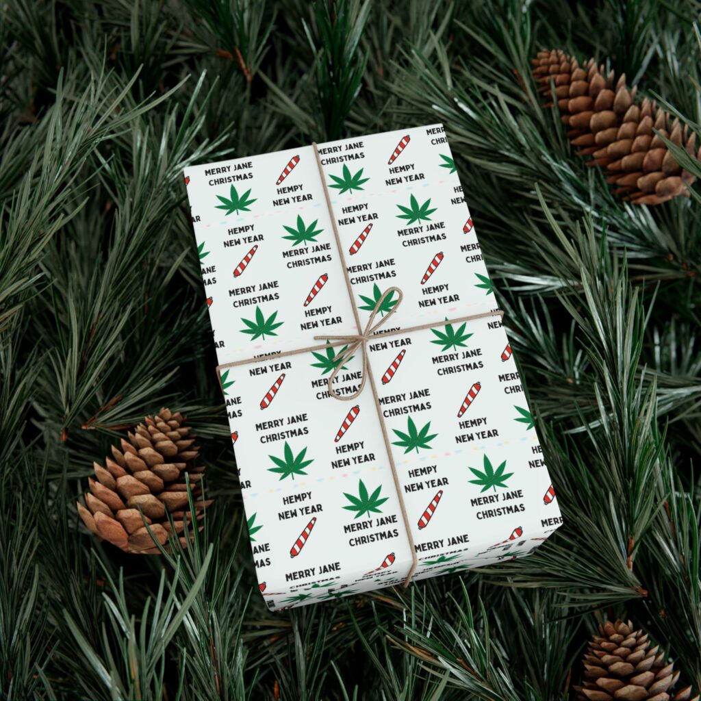 mary jane christmas / hempy new year gift wrap papers