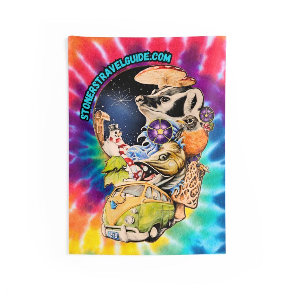 the stoner's travel guide to wisconsin indoor wall tapestry