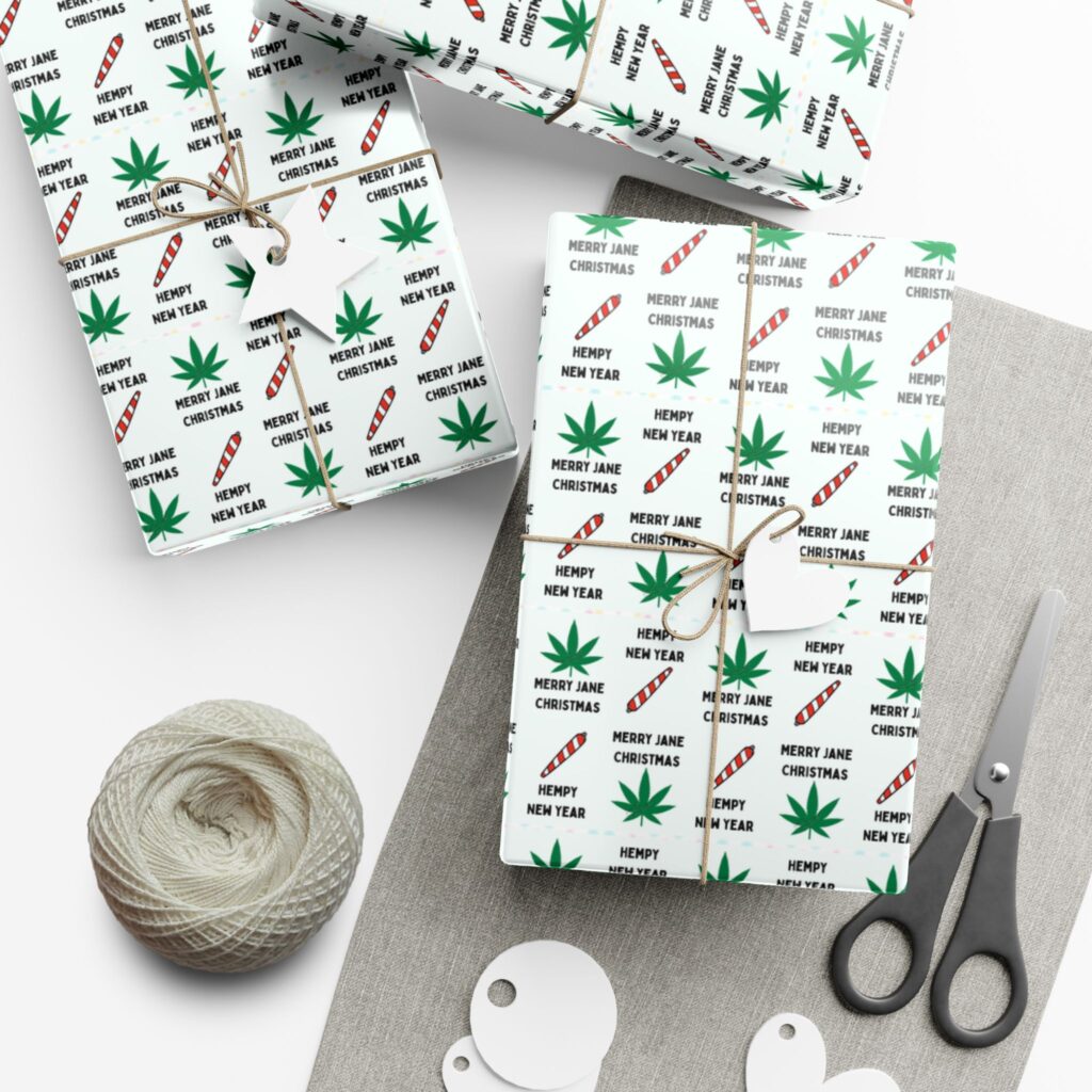 mary jane christmas / hempy new year gift wrap papers