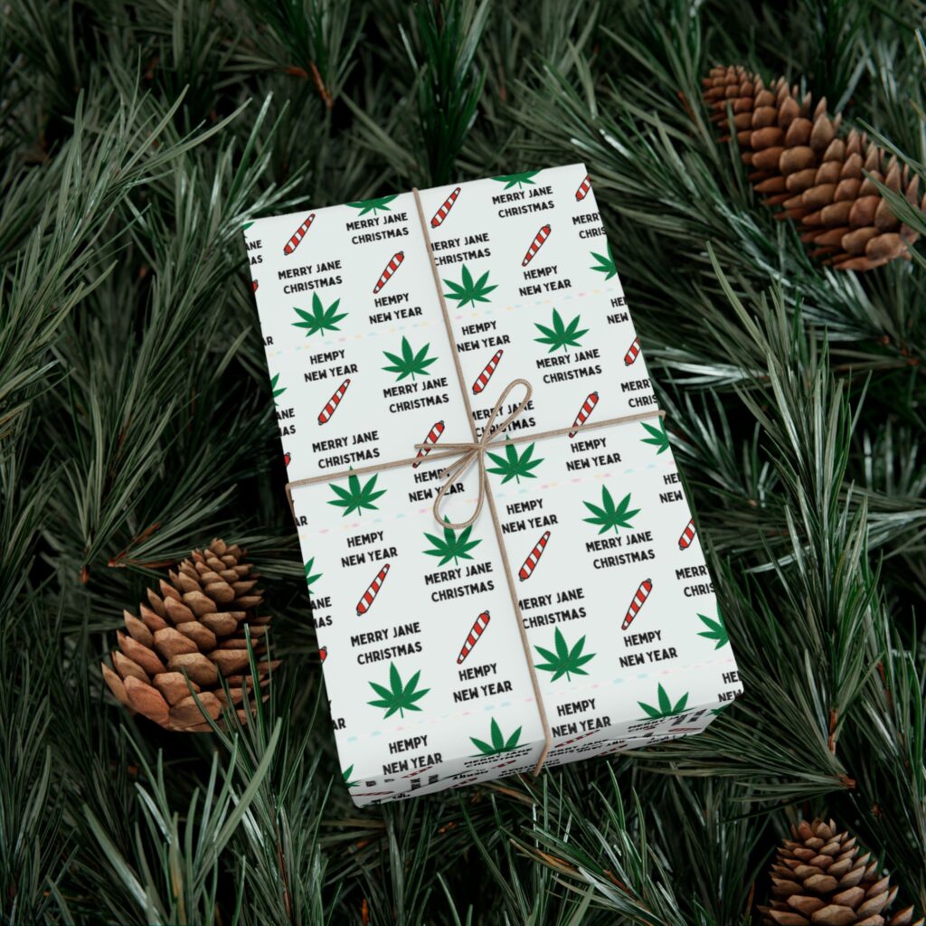 mary jane christmas / hempy new year gift wrap papers