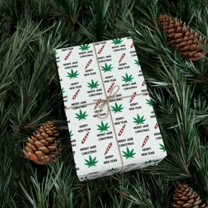 mary jane christmas / hempy new year gift wrap papers