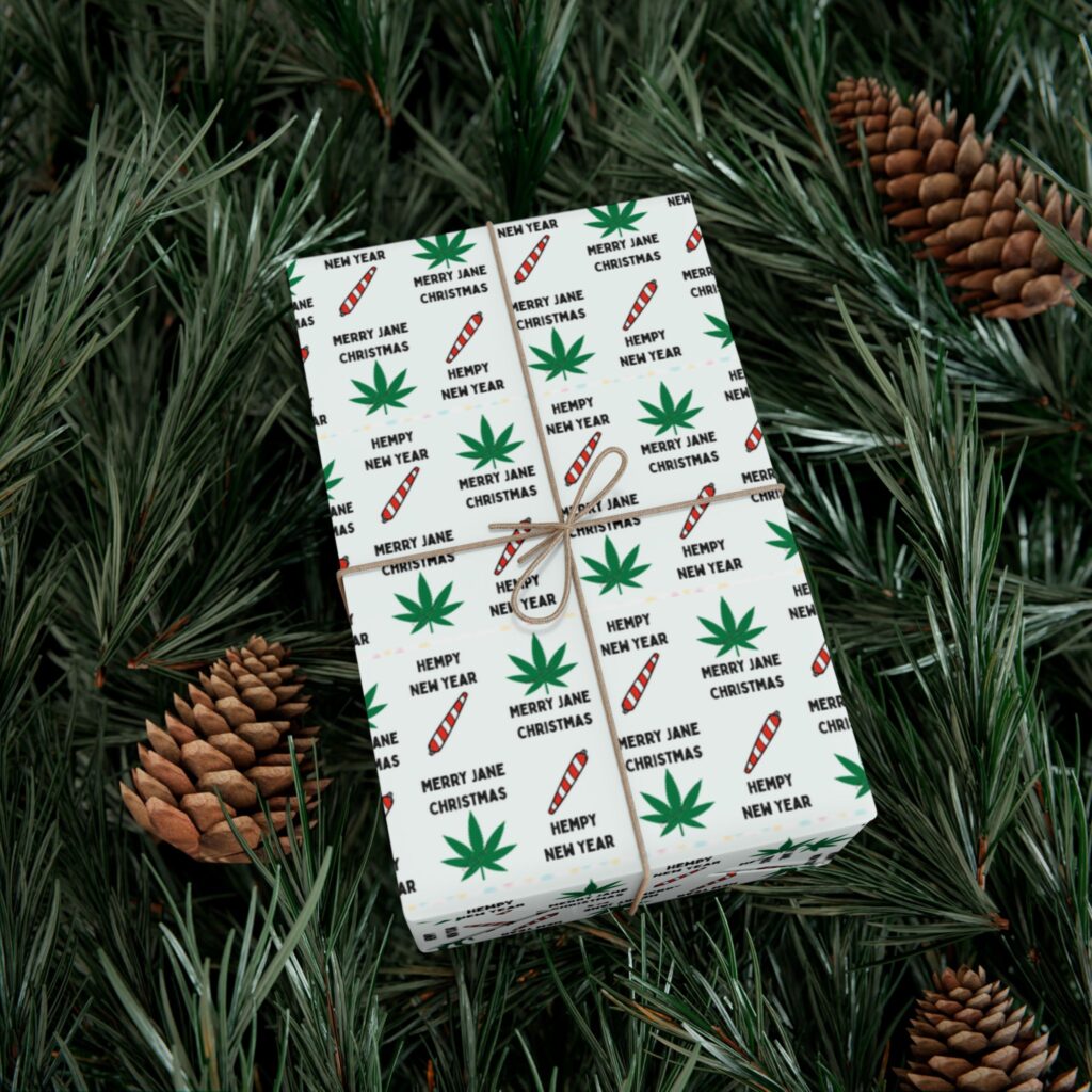 mary jane christmas / hempy new year gift wrap papers