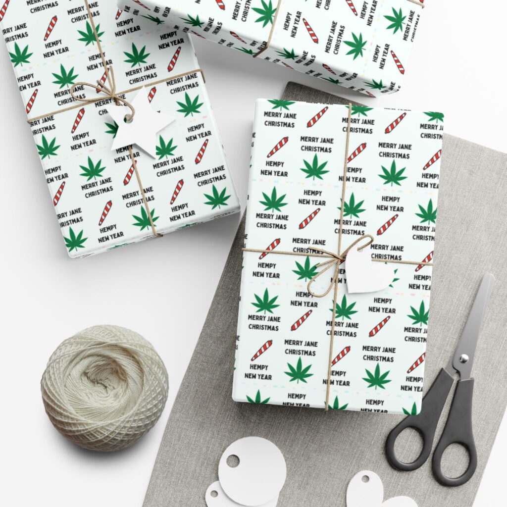 mary jane christmas / hempy new year gift wrap papers
