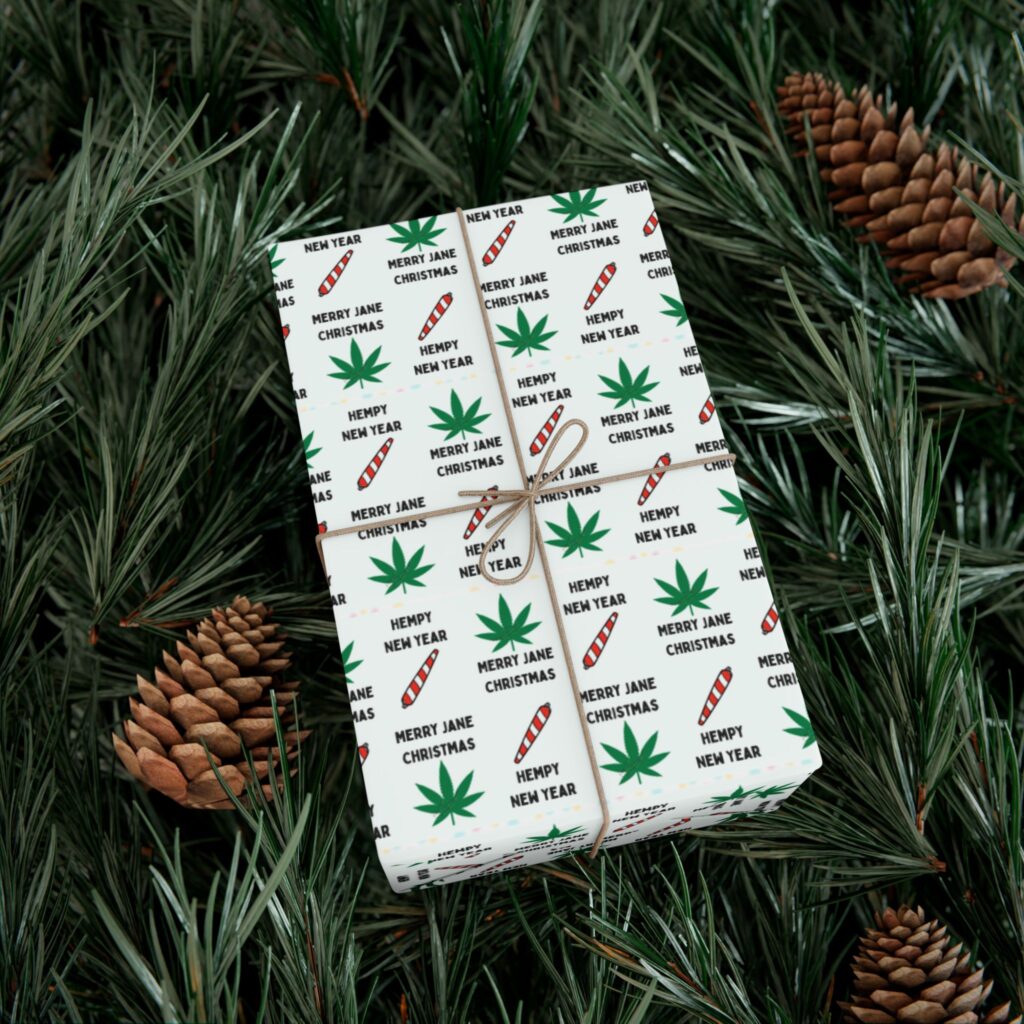 mary jane christmas / hempy new year gift wrap papers